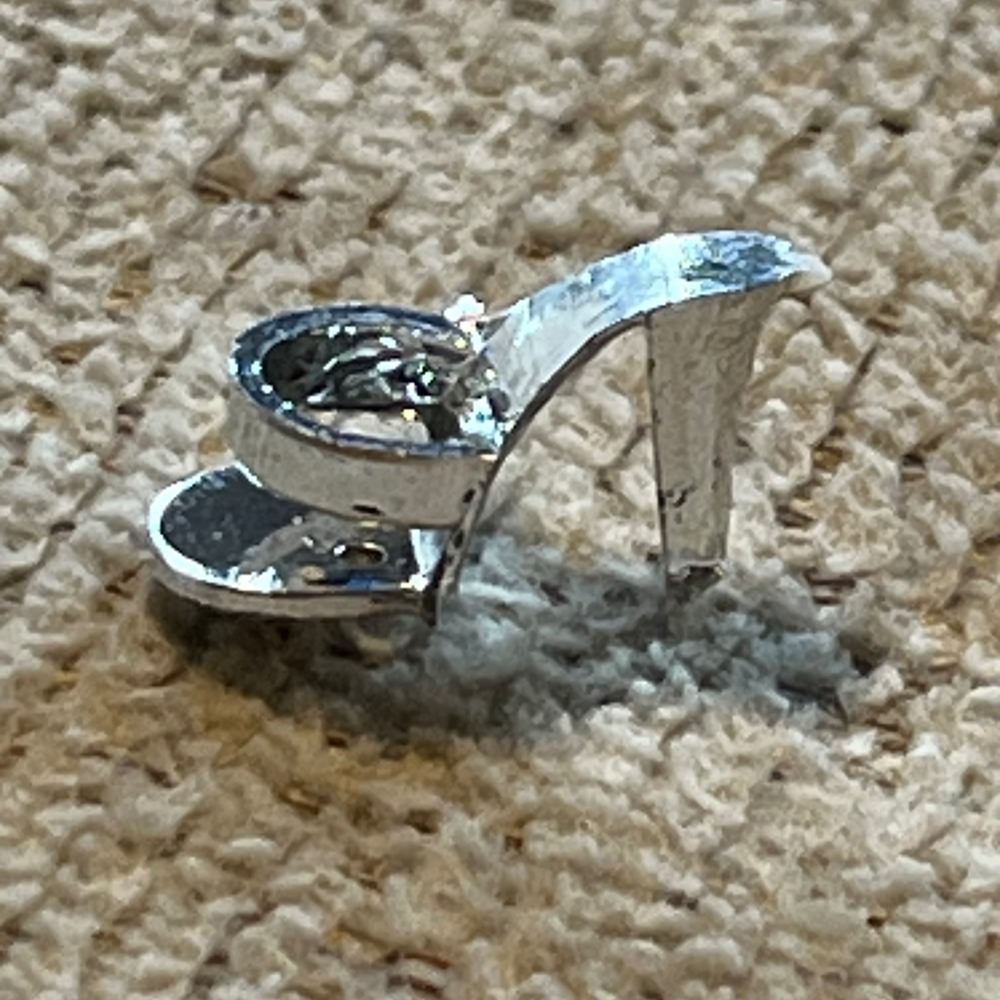 Vintage Barbie Silver Slide Sandal High Heel Replacement Doll Shoe Single